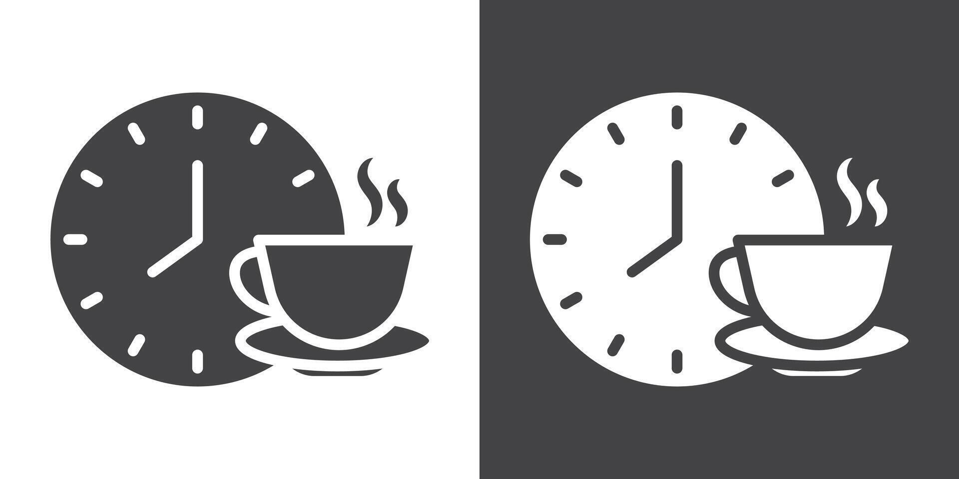 Coffee time icon Thin line illustration set vector