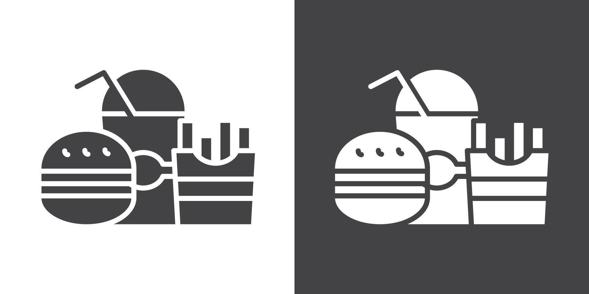 Fast food icon Thin line illustration set vector
