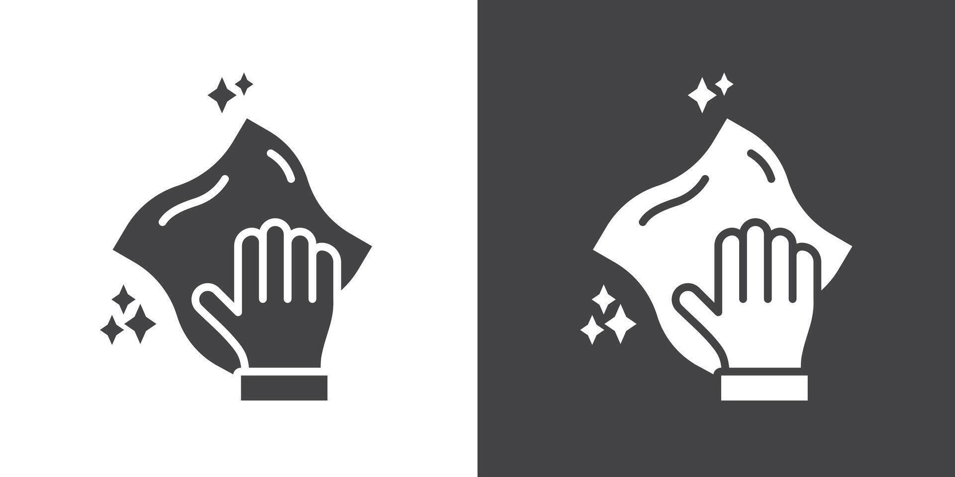Cleaning cloth icon Thin line illustration set vector
