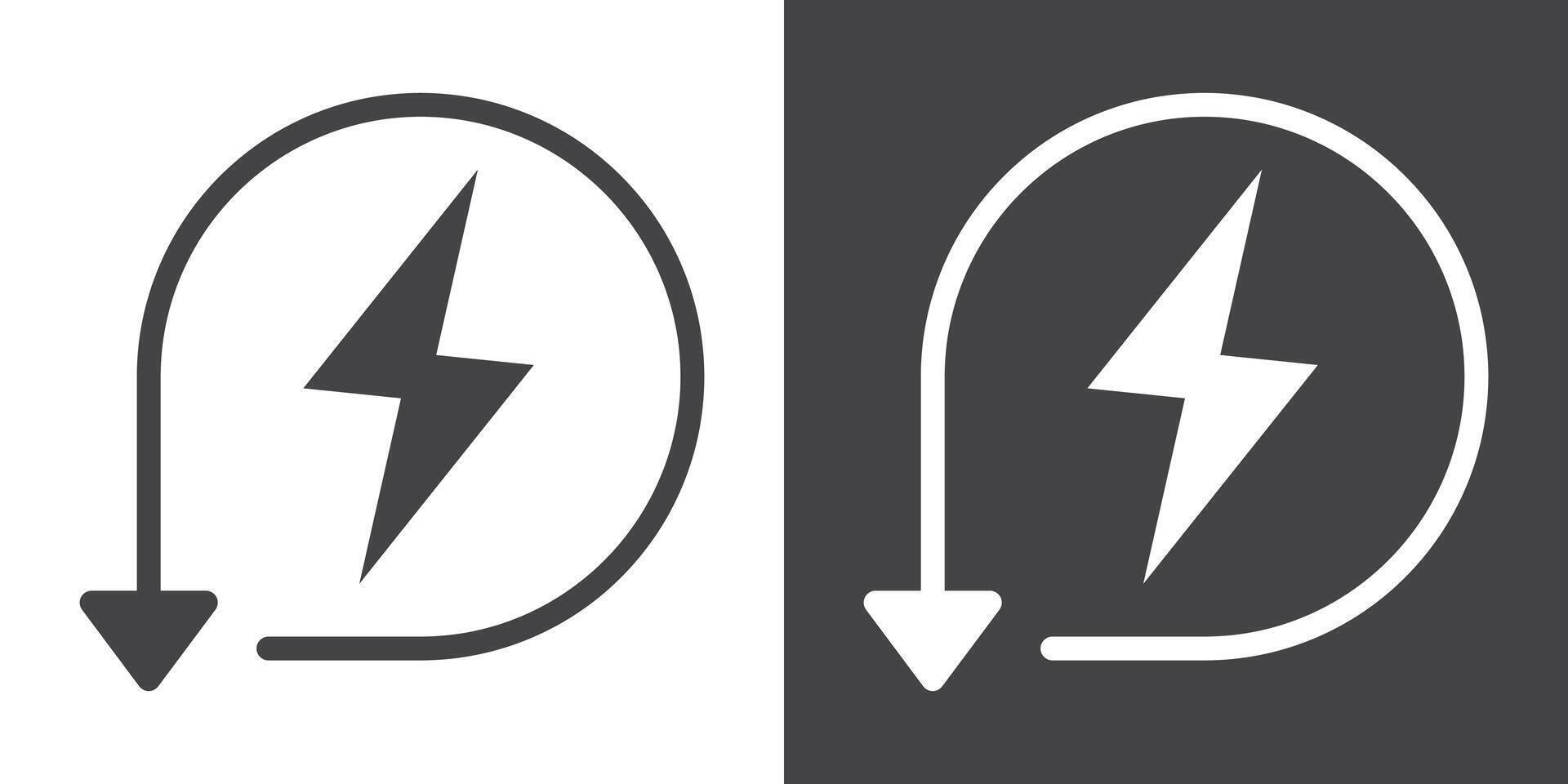 Energy reduction icon Thin line illustration set vector