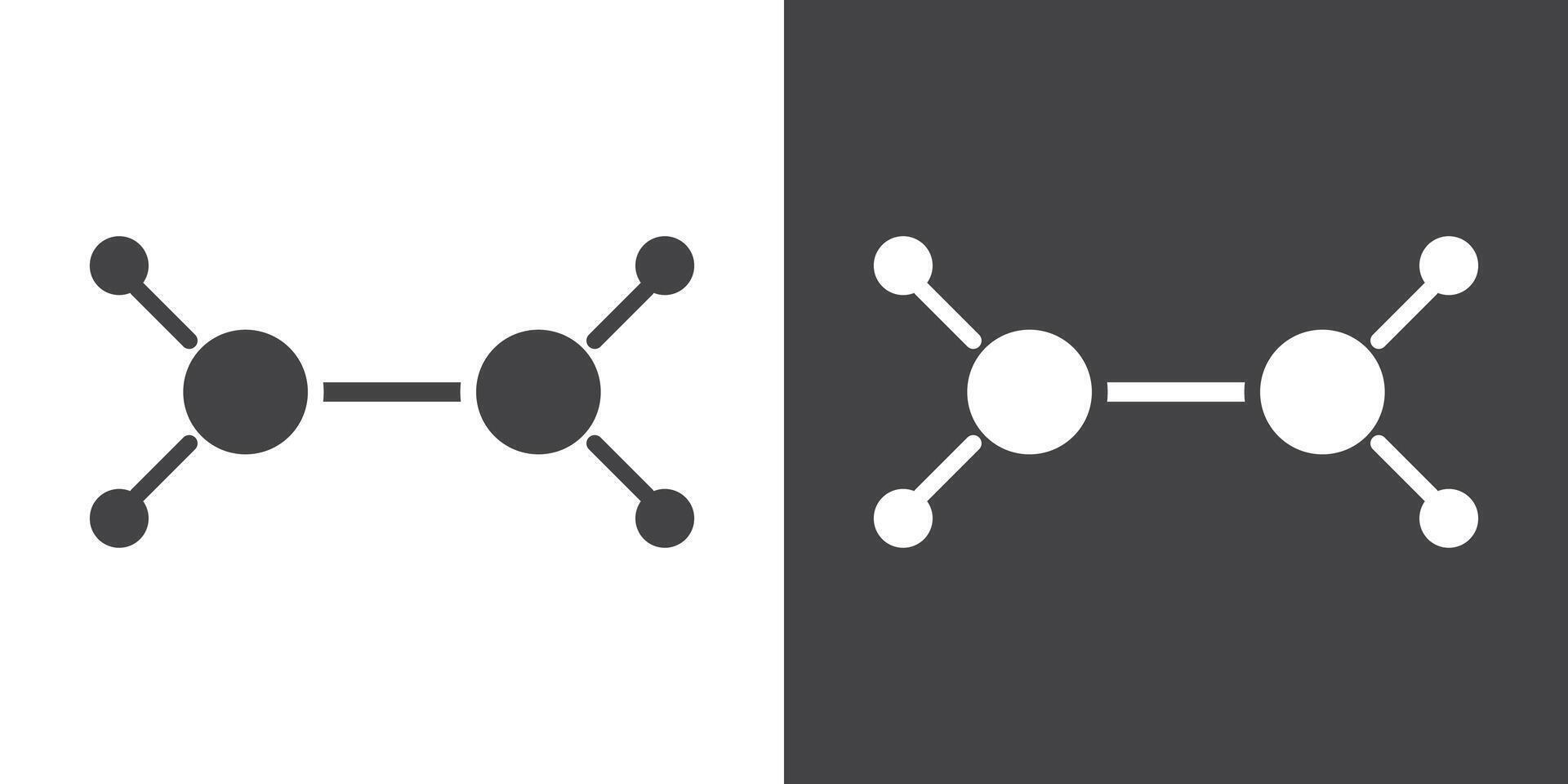 Ethylene molecule icon Thin line illustration set vector
