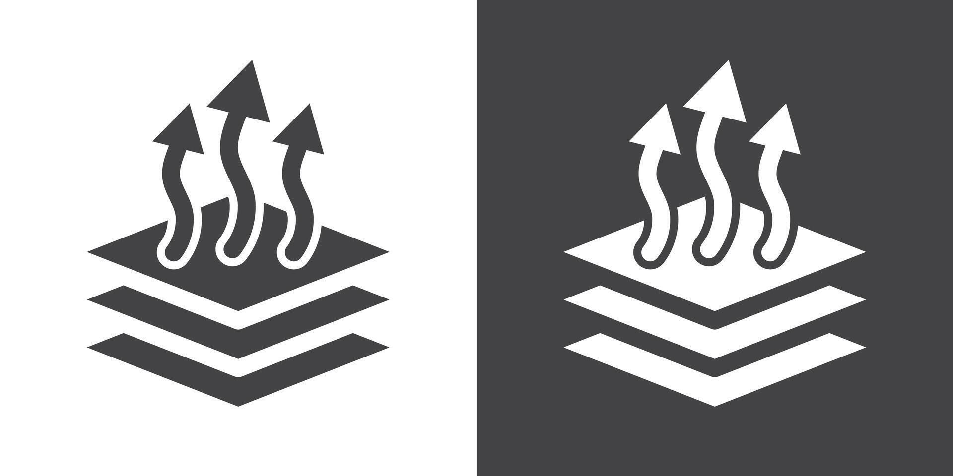 Breathable icon Thin line illustration set vector
