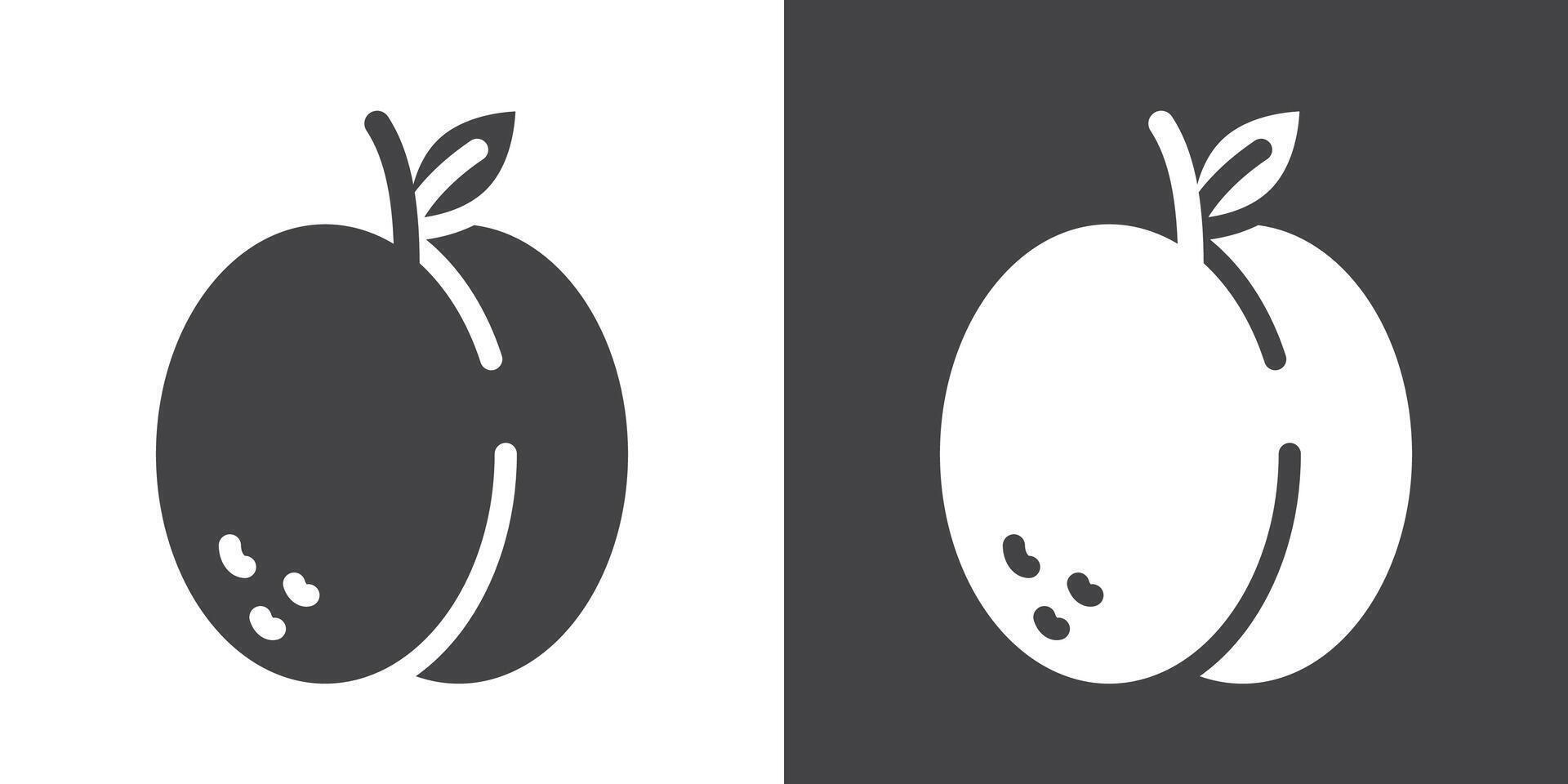 Apricot icon Thin line illustration set vector