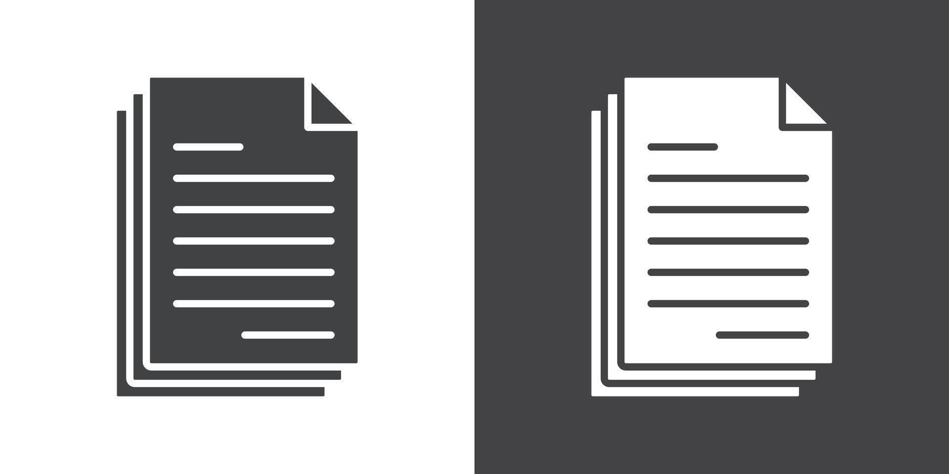 Document papers icon Thin line illustration set vector