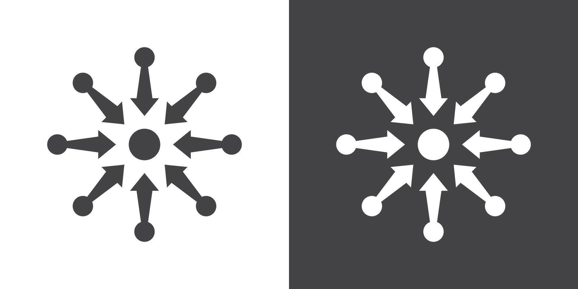 Centralized icon Thin line illustration set vector