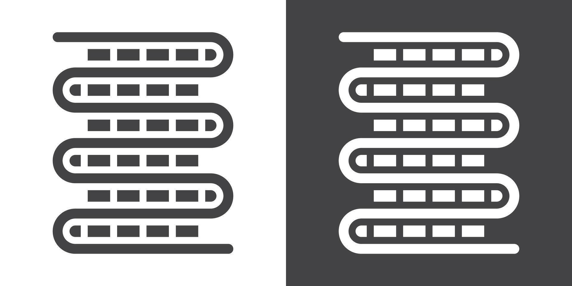 Condenser coil icon Thin line illustration set vector