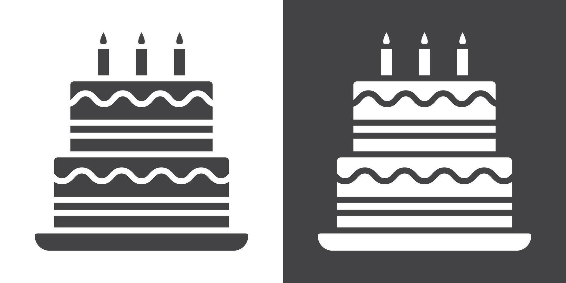 Cake icon Thin line illustration set vector