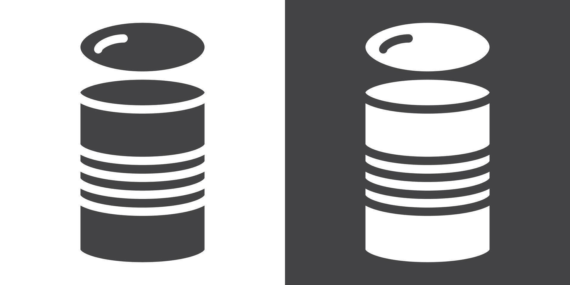 Tin can icon Thin line illustration set vector
