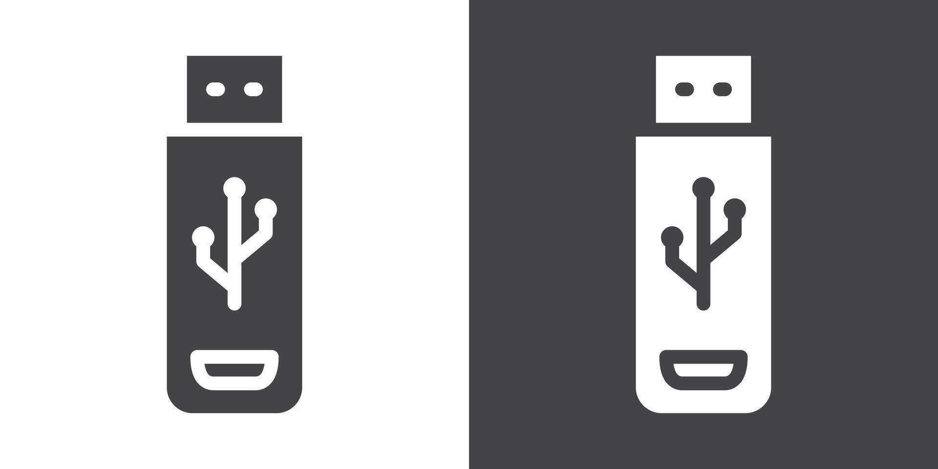 USB icon Thin line illustration set vector