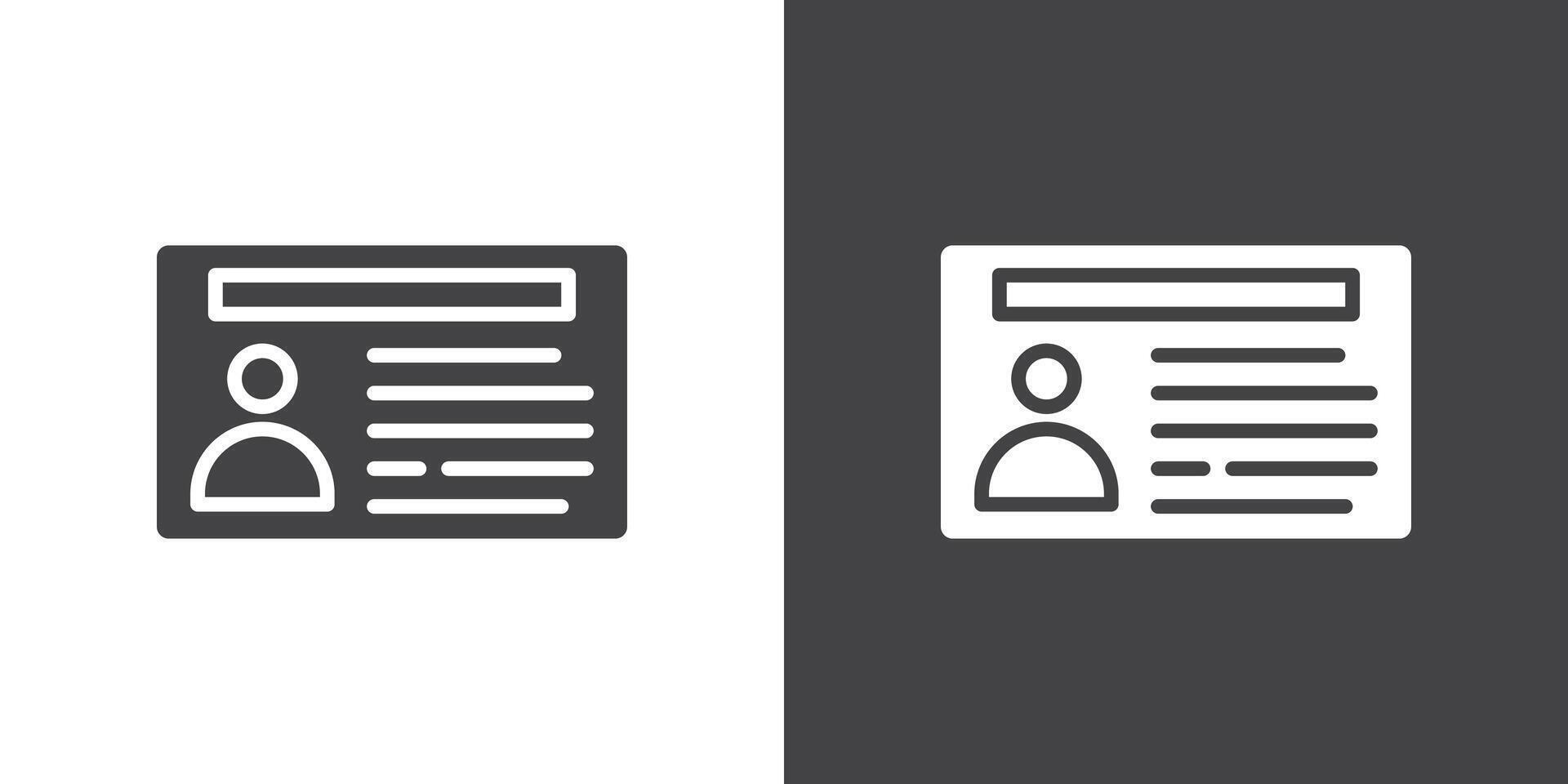 Id card icon Thin line illustration set vector