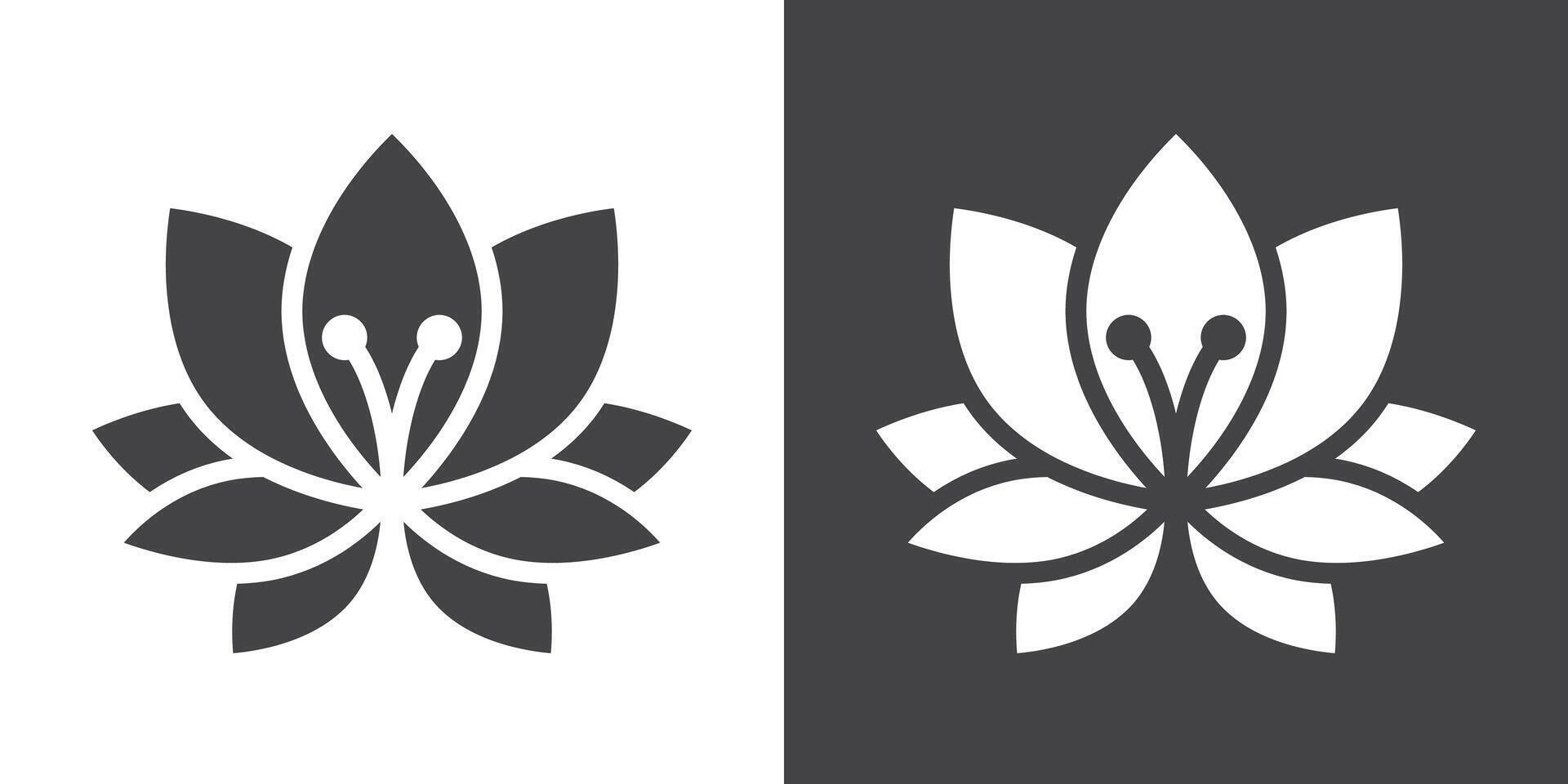Lotus icon Thin line illustration set vector
