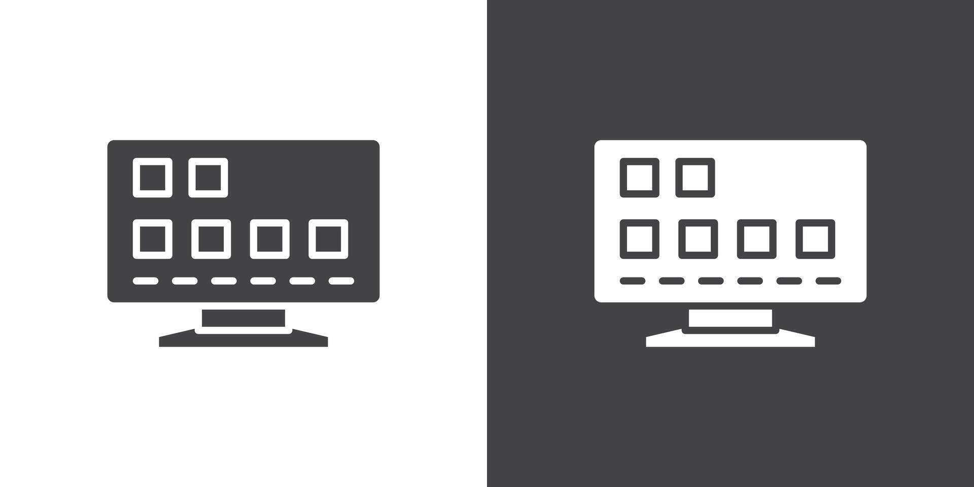 smart Television icon Thin line illustration set vector