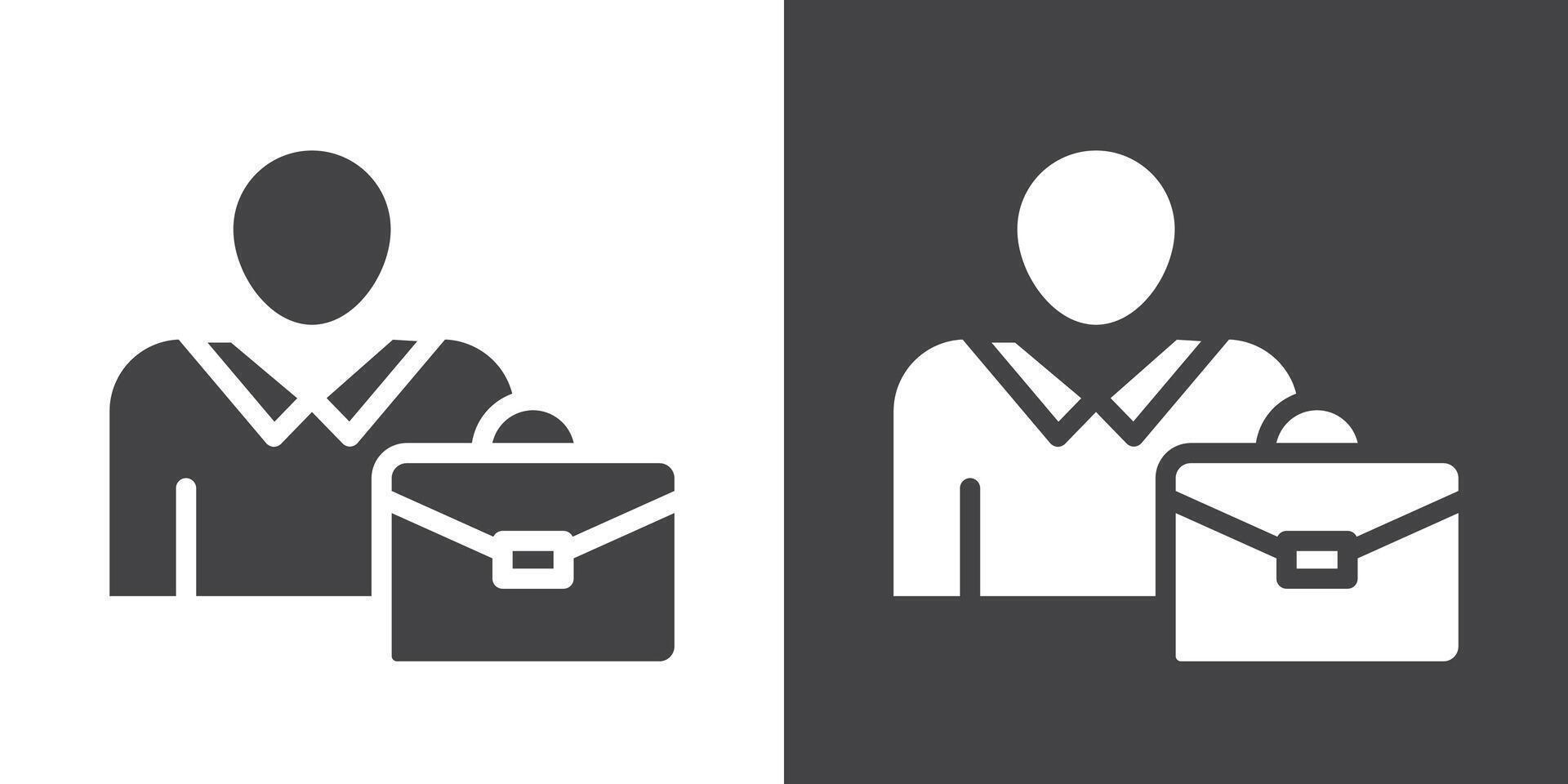 employee icon Thin line illustration set vector