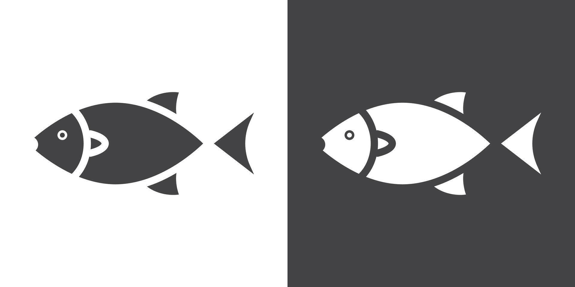 Fish icon Thin line illustration set vector