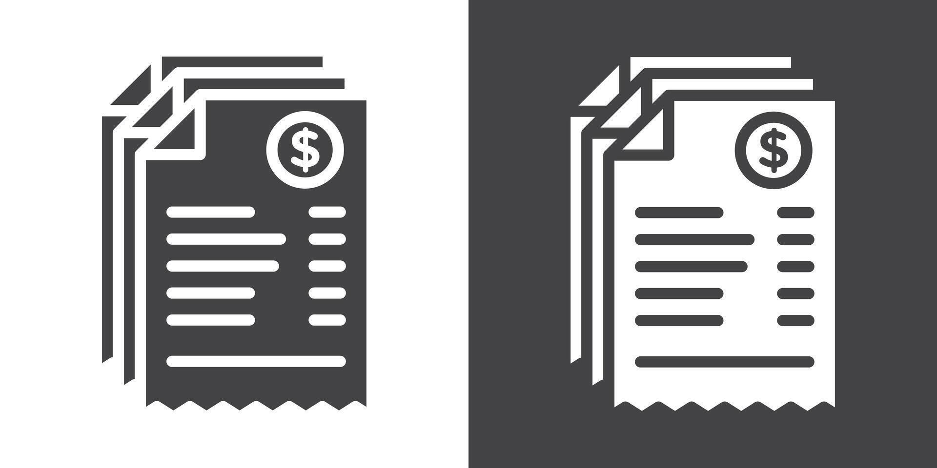 bills icon Thin line illustration set vector