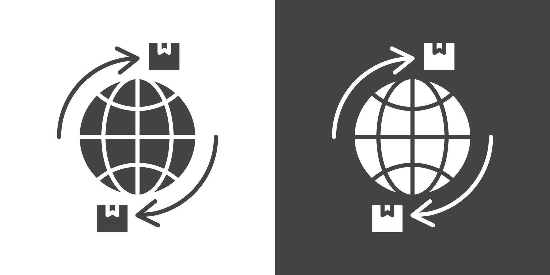 Import export icon Thin line illustration set vector