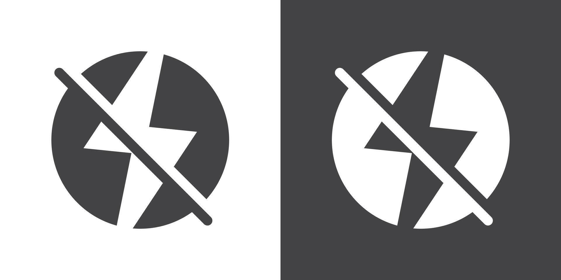 Flash off icon Thin line illustration set vector