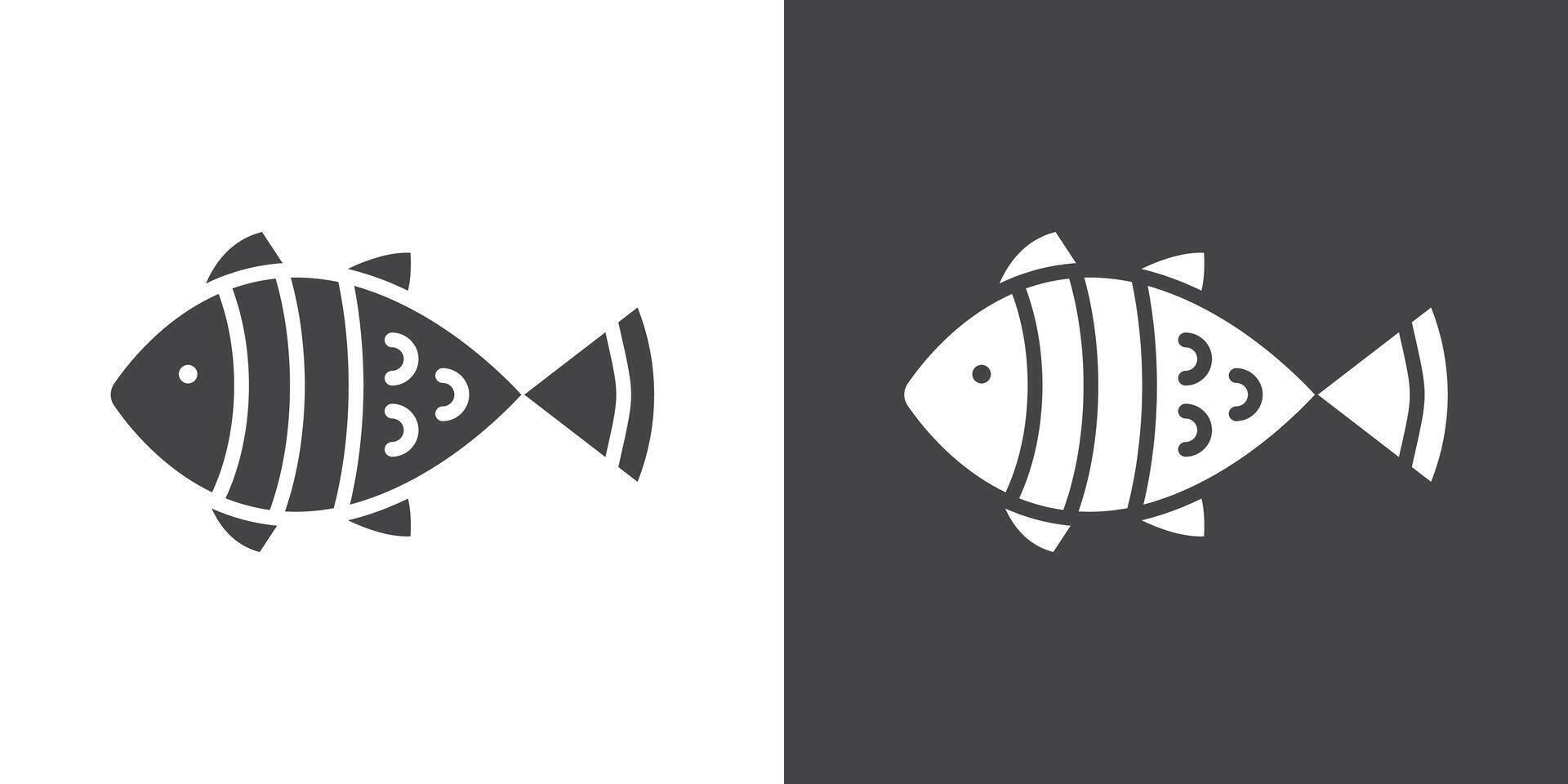 fish icon Thin line illustration set vector