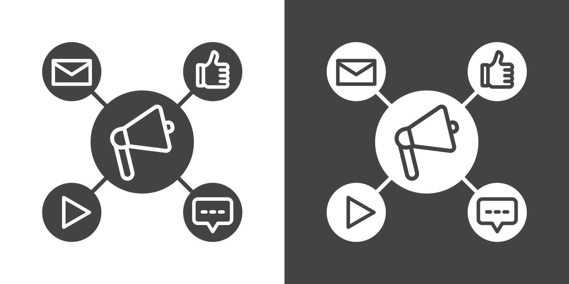 Social campaign icon Thin line illustration set vector