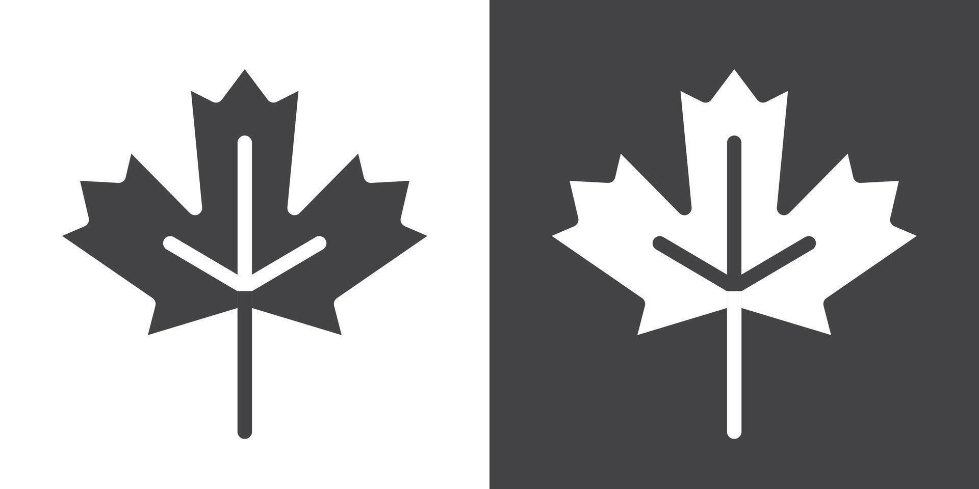Maple leaf icon Thin line illustration set vector