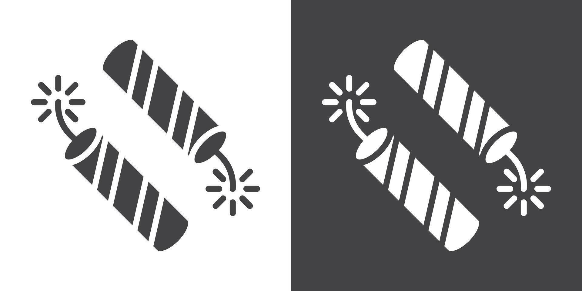 firecracker icon Thin line illustration set vector