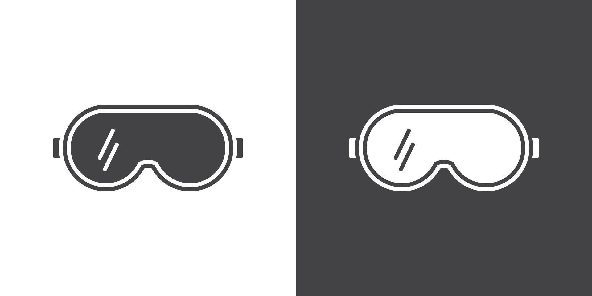 Ski goggles icon Thin line illustration set vector