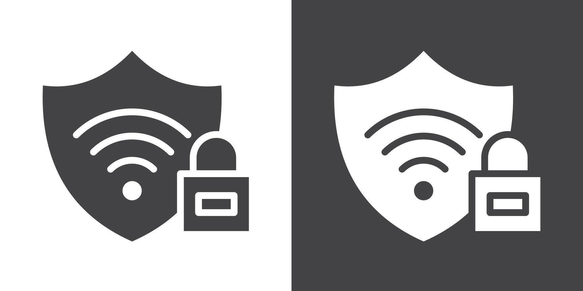 Wifi security icon Thin line illustration set vector