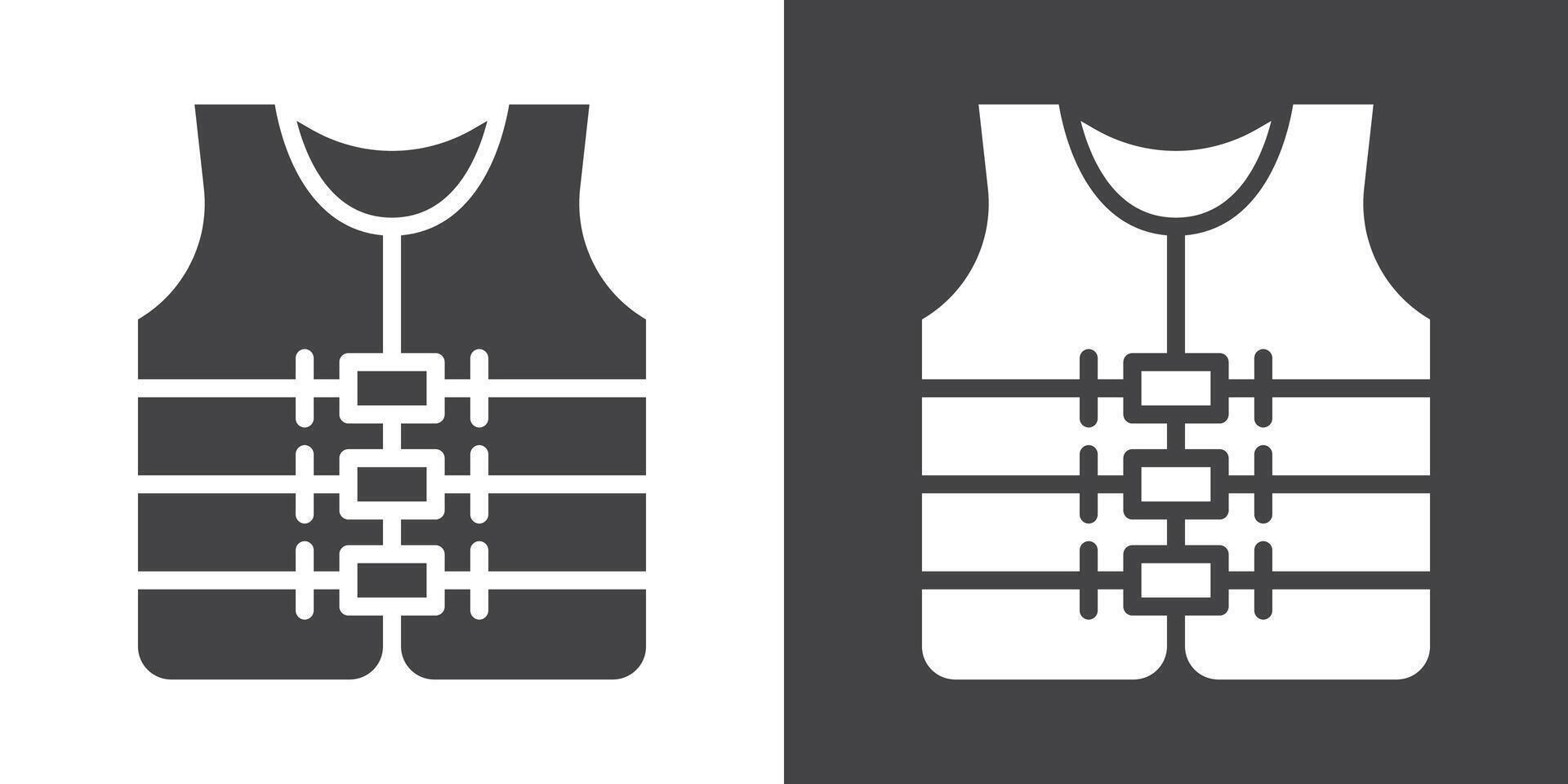 Vest jacket icon Thin line illustration set vector