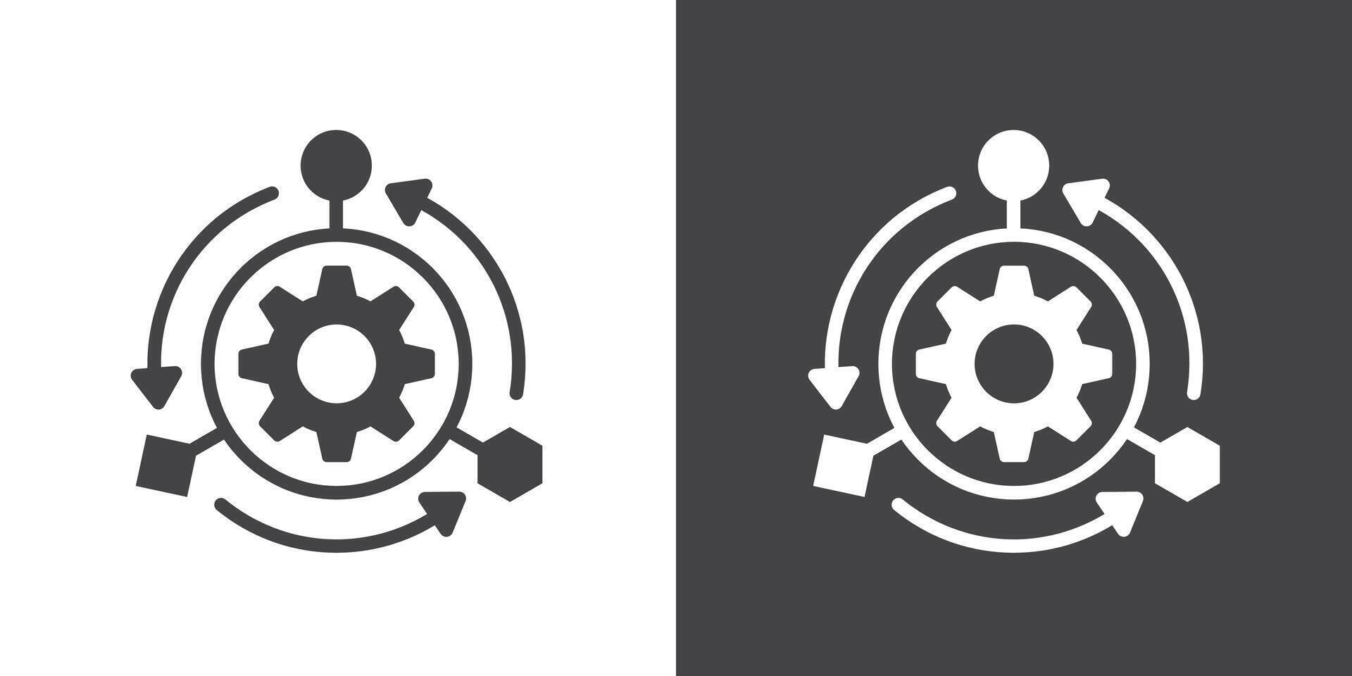 Workflow process icon Thin line illustration set vector