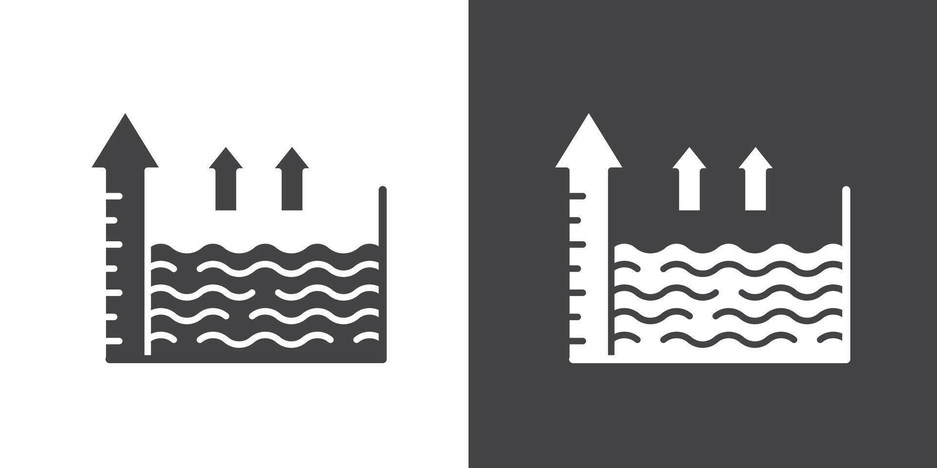 sea level icon Thin line illustration set vector