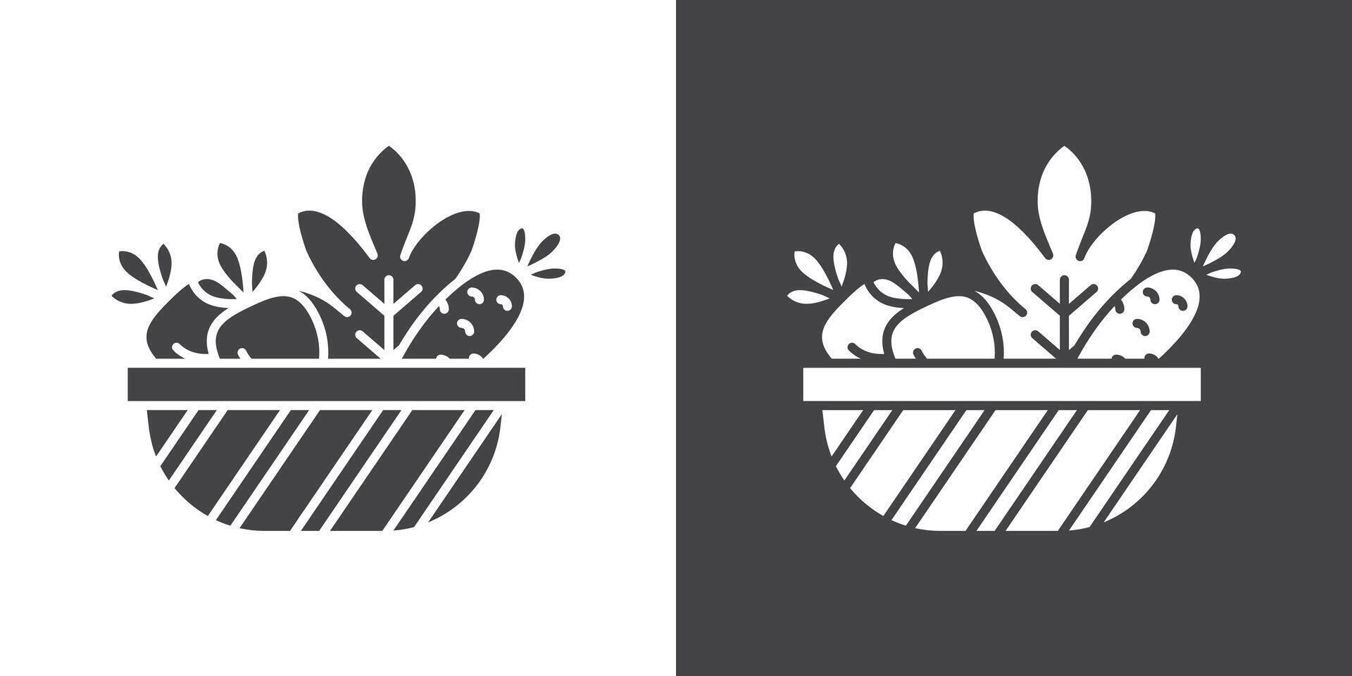 Vegetarian food icon Thin line illustration set vector