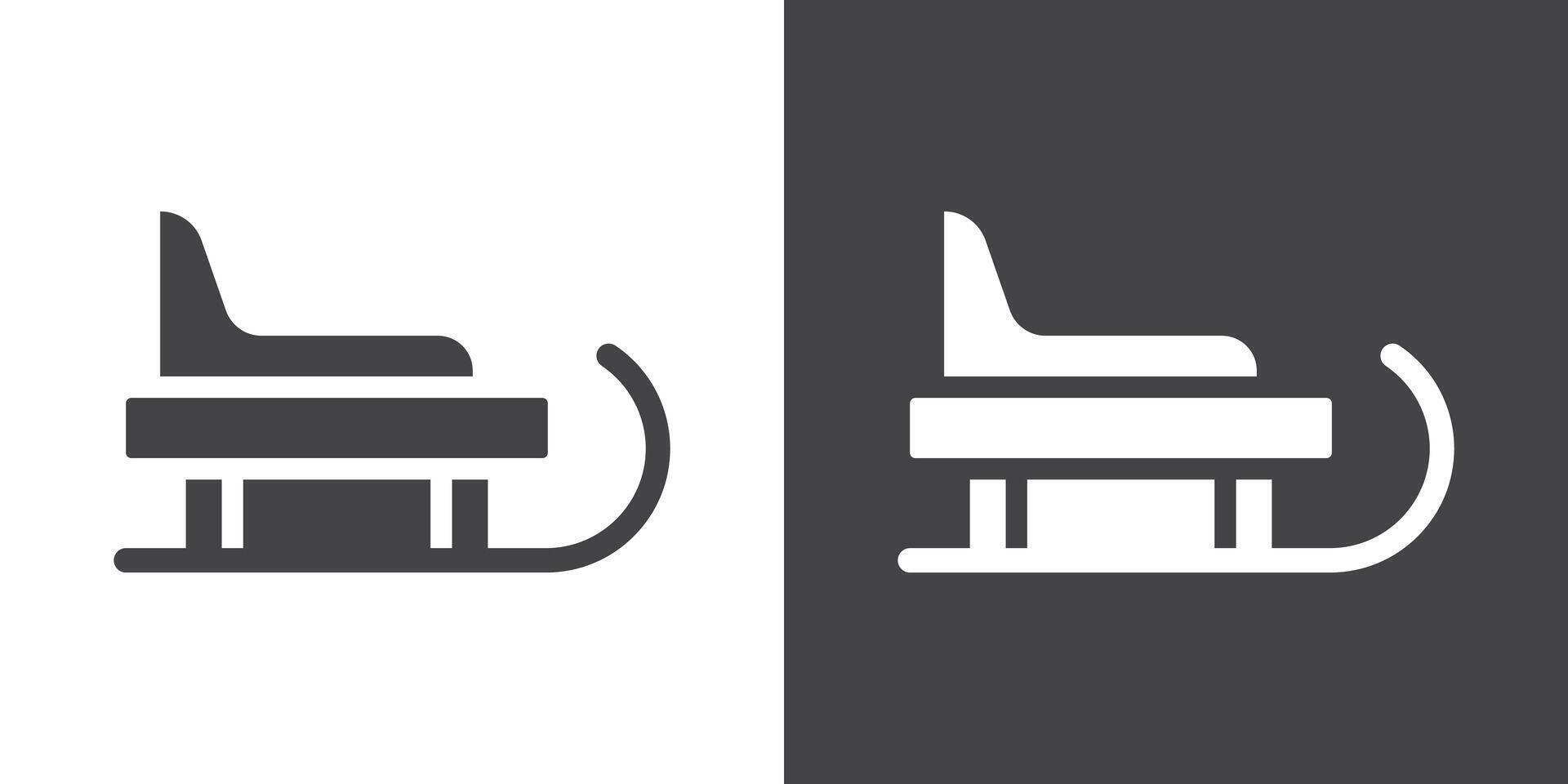 Sled icon Thin line illustration set vector