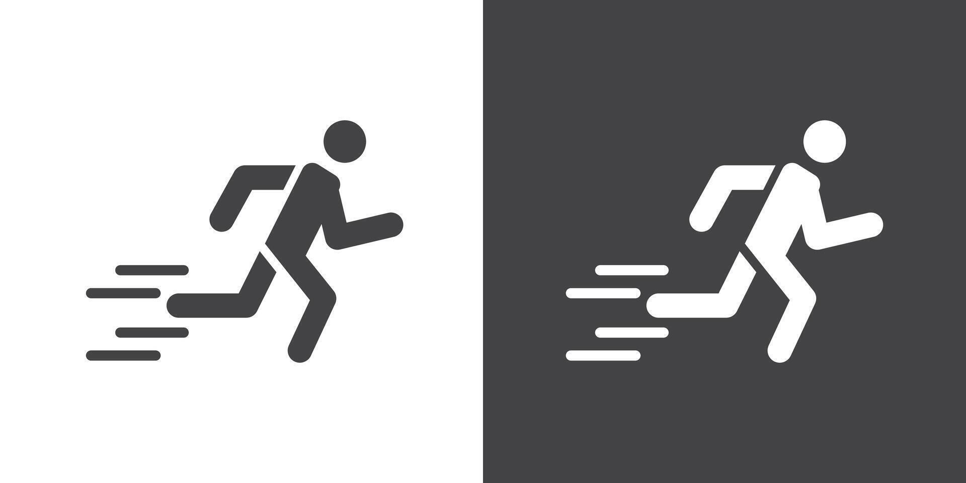 Running icon Thin line illustration set vector
