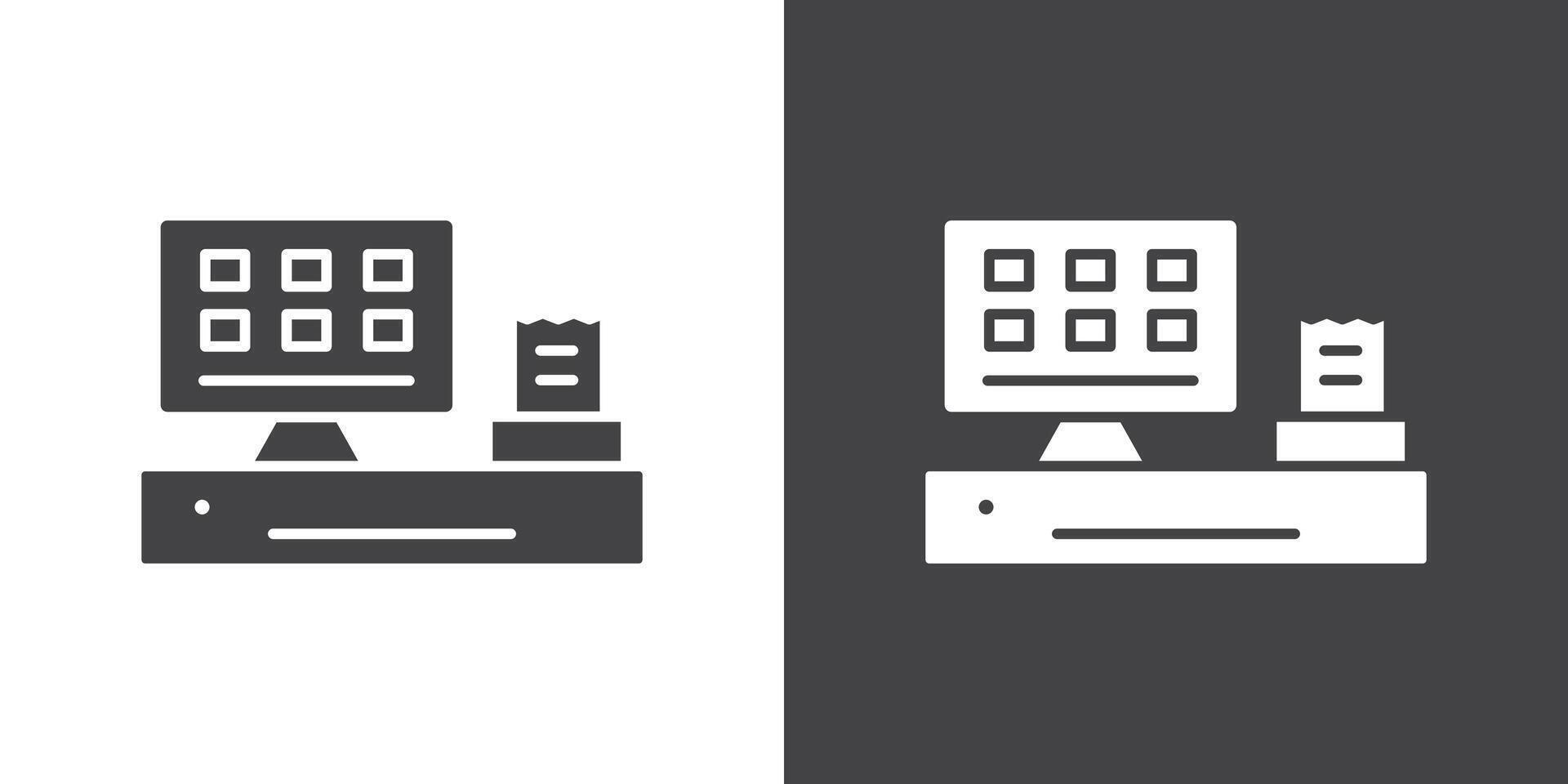 POS system icon Thin line illustration set vector