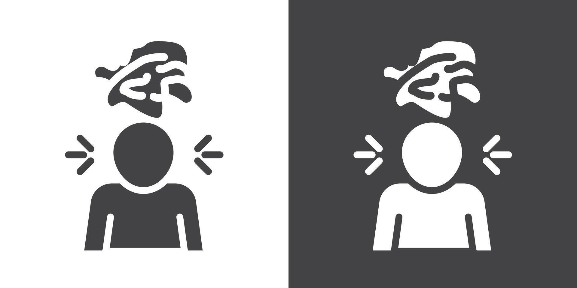 Mental disorder icon Thin line illustration set vector