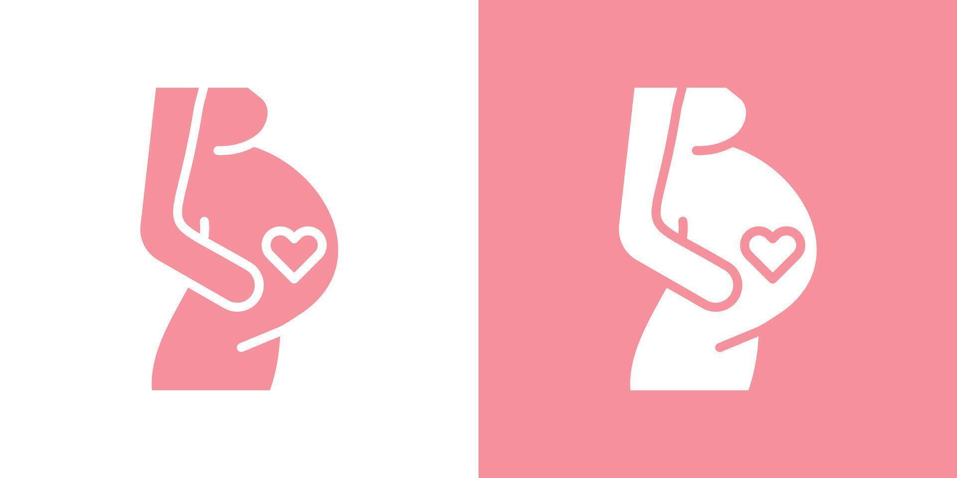 Pregnancy icon Thin line illustration set vector