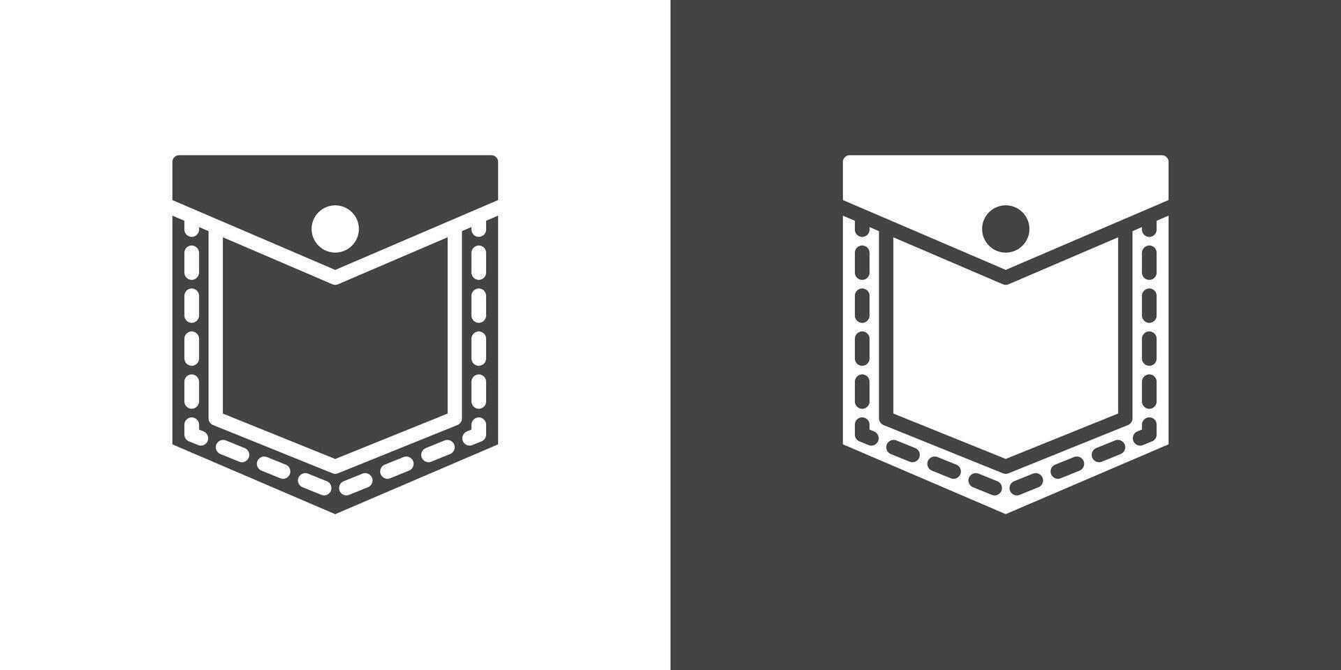 Pocket icon Thin line illustration set vector