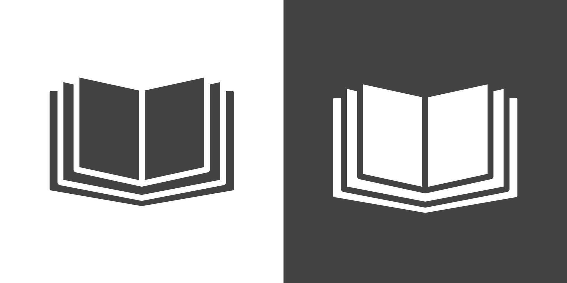 Open Book icon Thin line illustration set vector