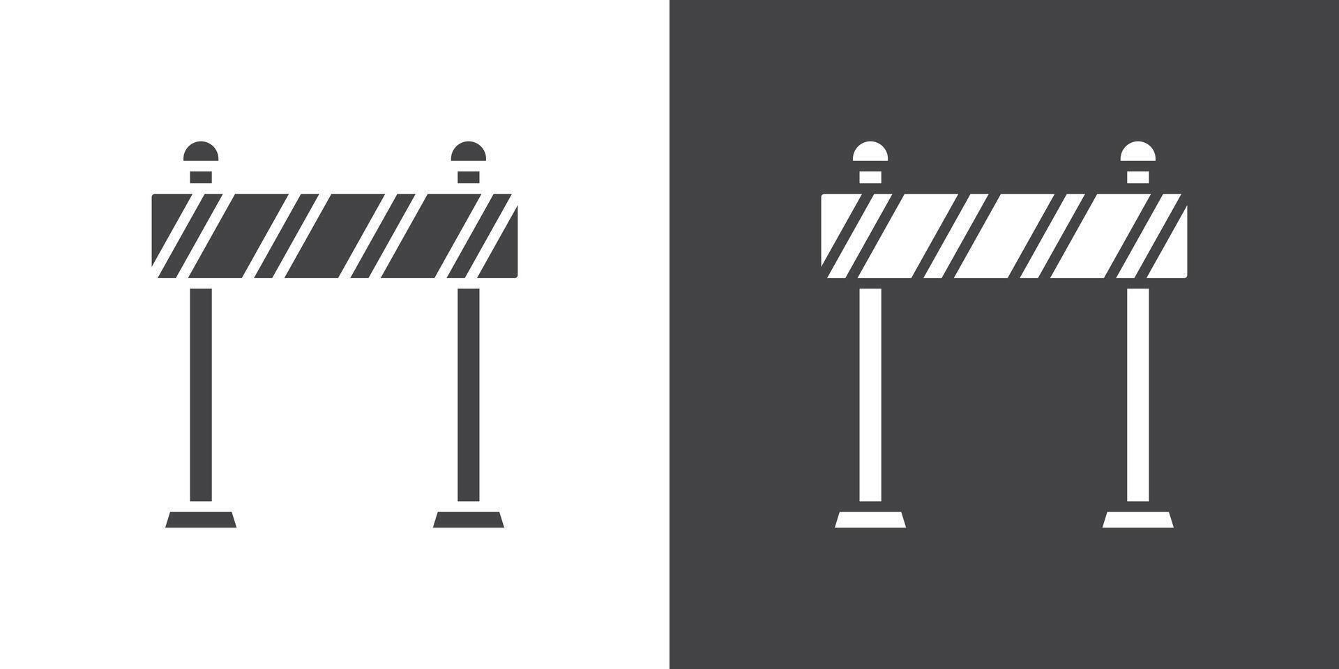 Roadblock icon Thin line illustration set vector