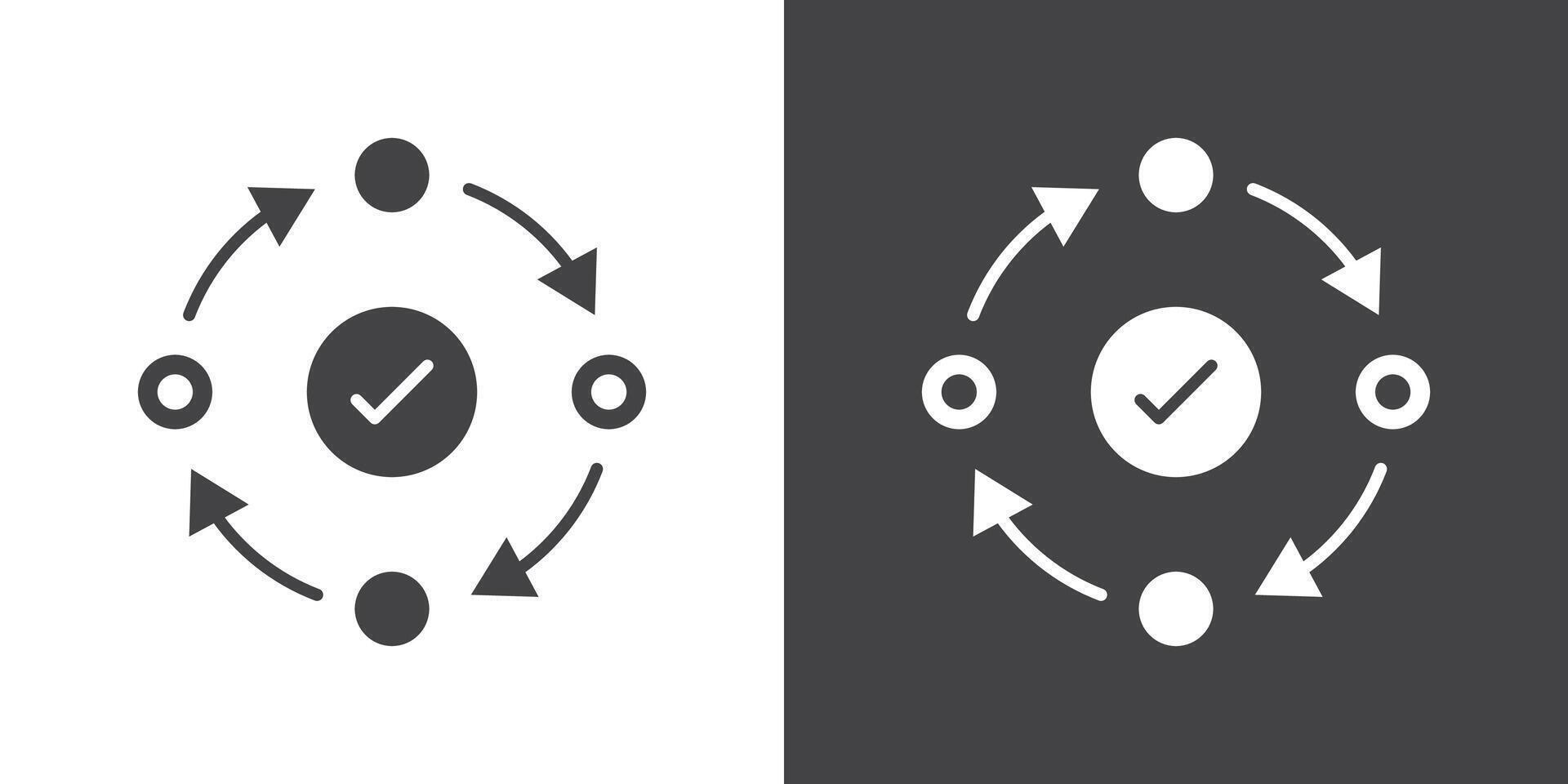 Methodology icon Thin line illustration set vector