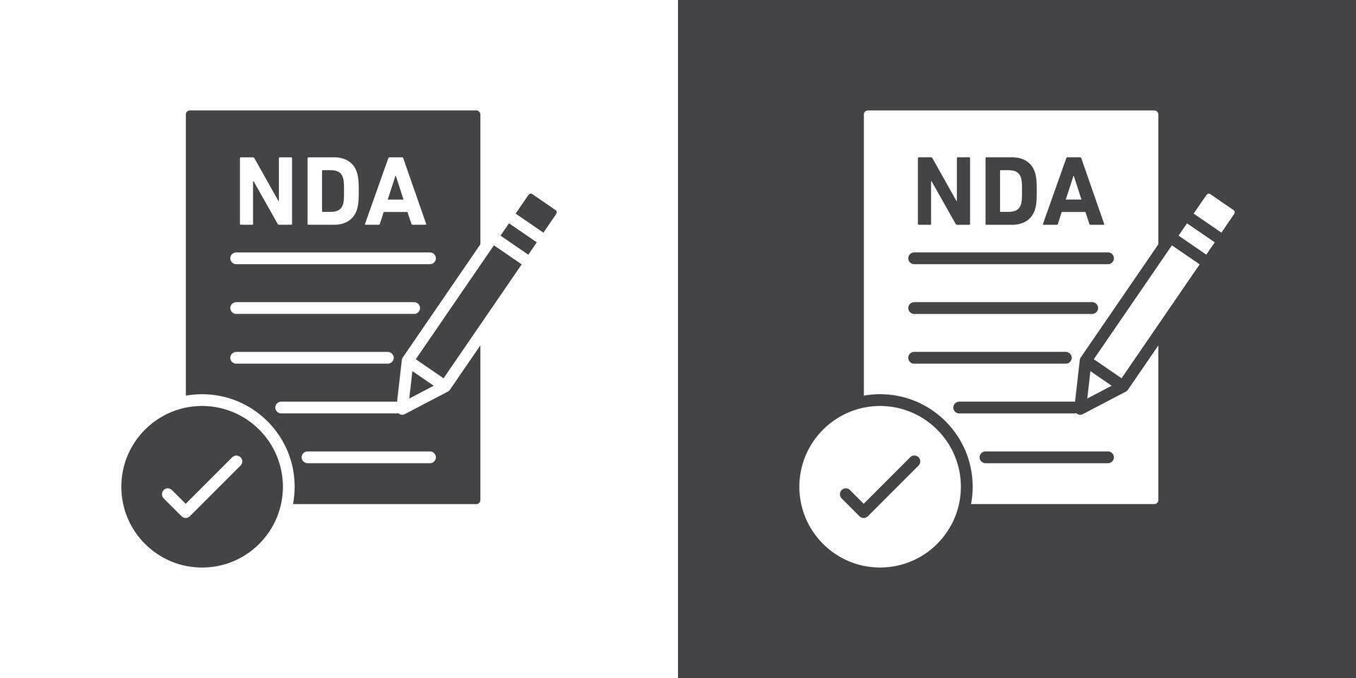 NDA icon Thin line illustration set vector