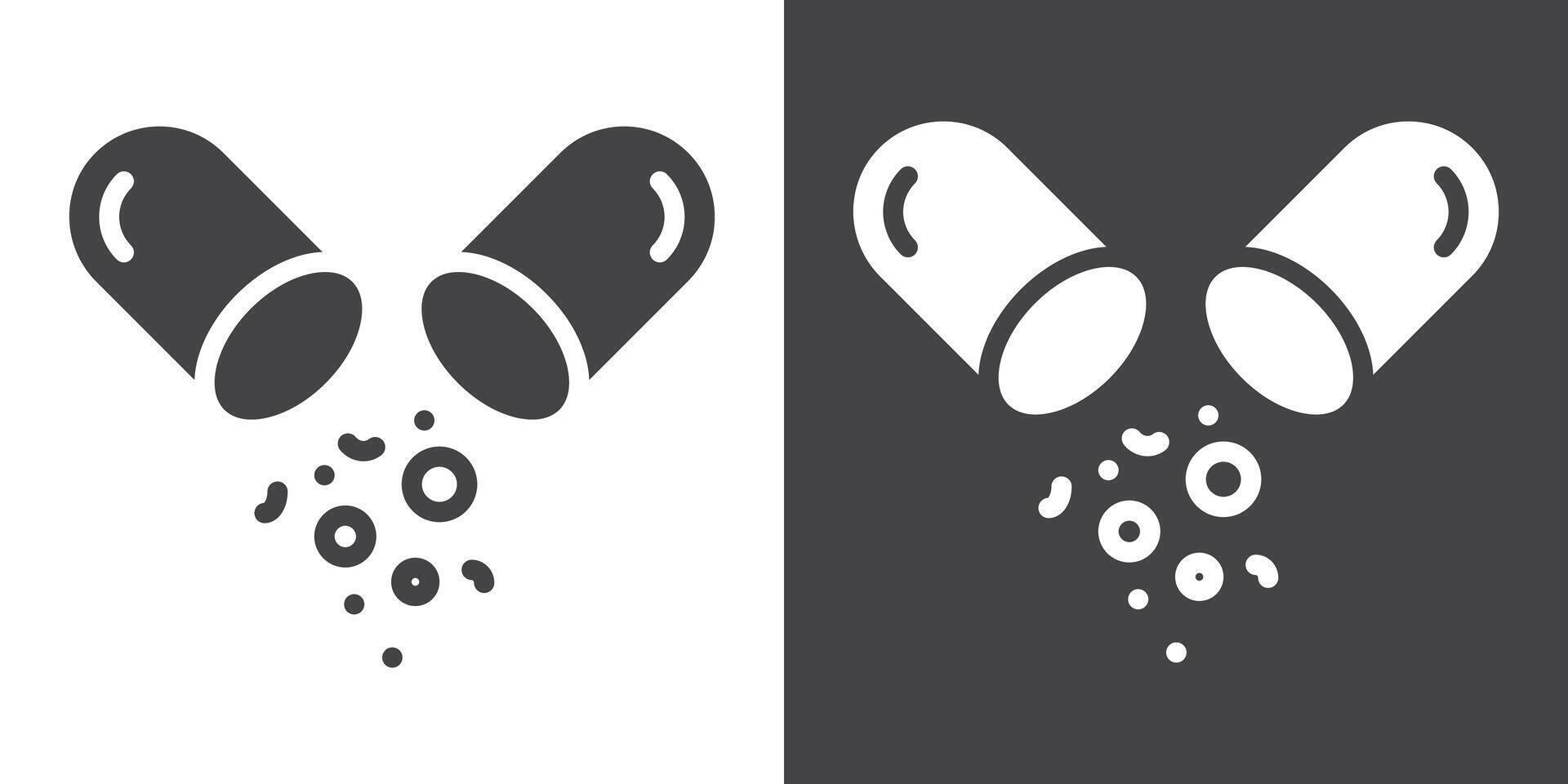 Open Capsule icon Thin line illustration set vector