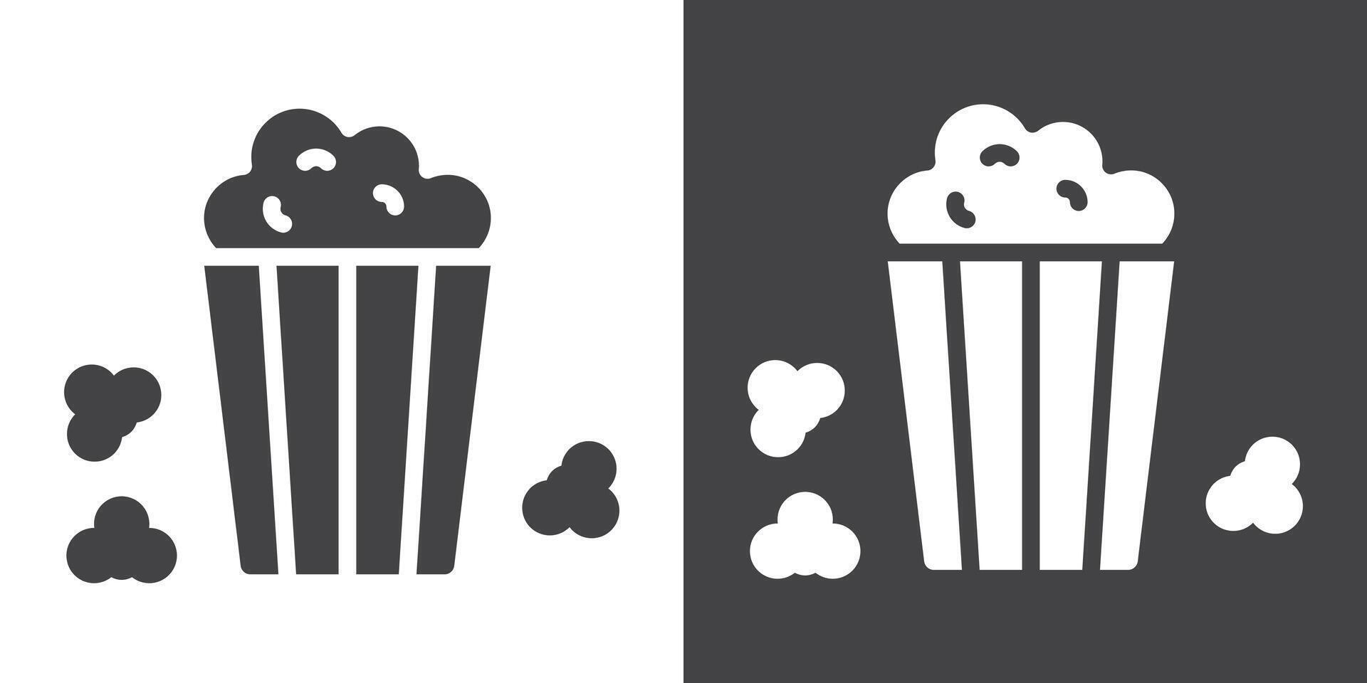 Popcorn icon Thin line illustration set vector