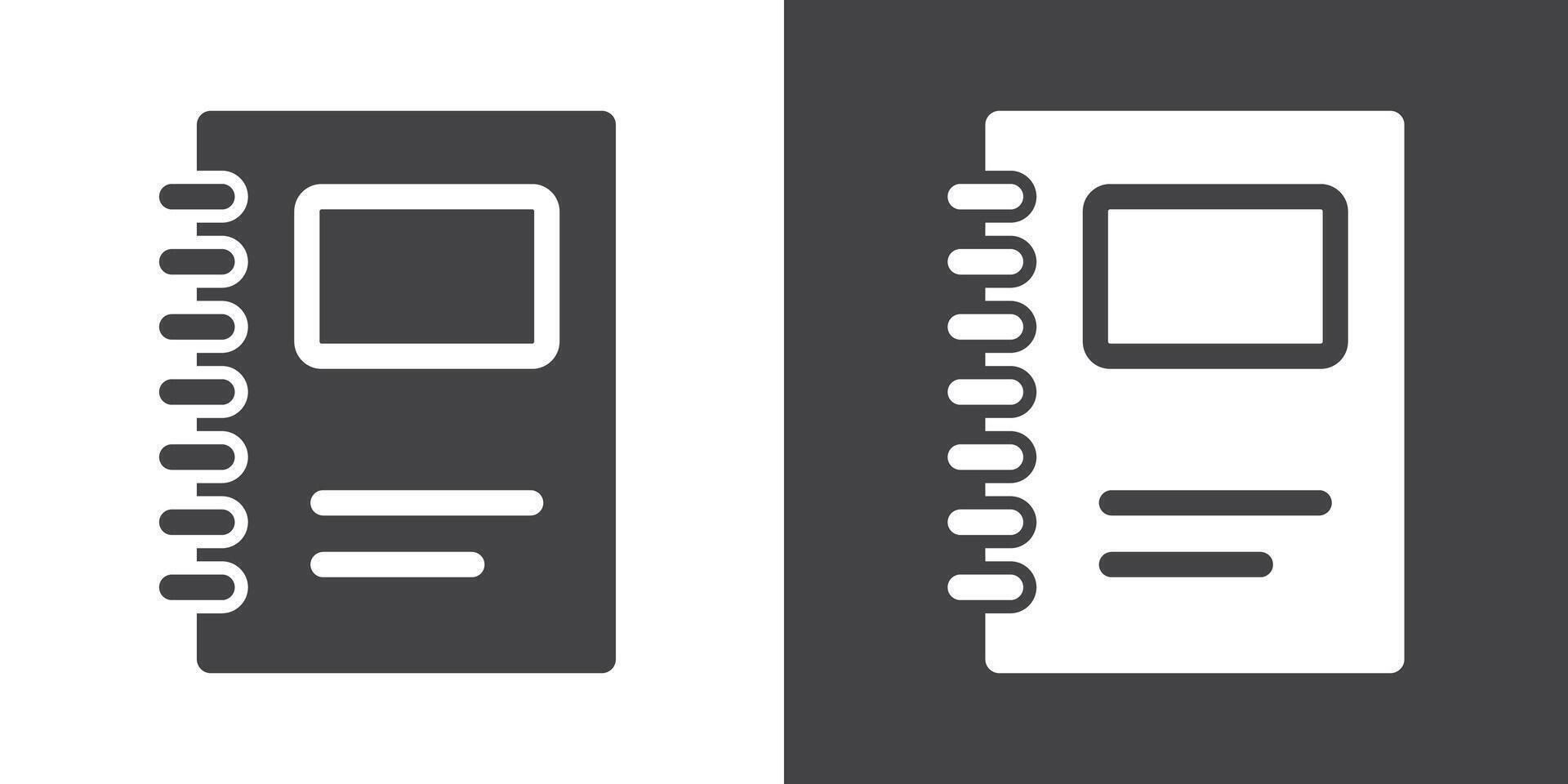 Notebook icon Thin line illustration set vector