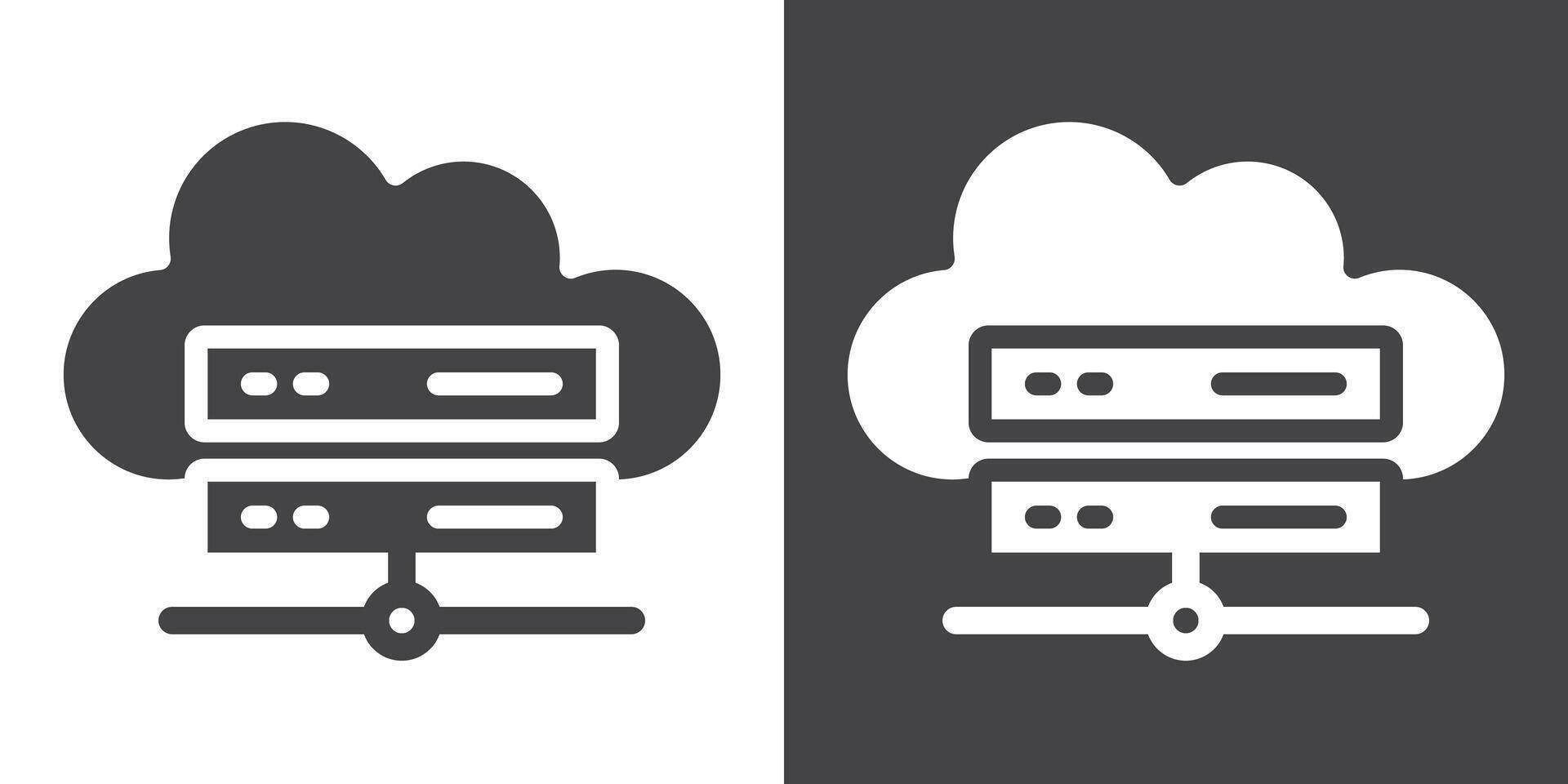Hosting icon Thin line illustration set vector