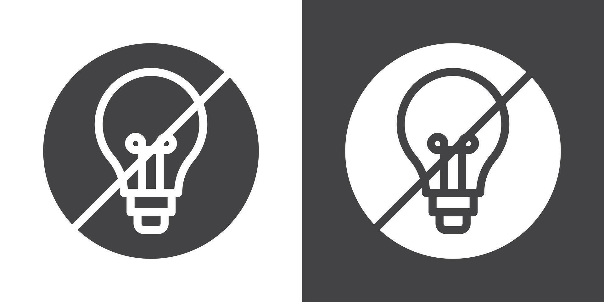 Light off icon Thin line illustration set vector