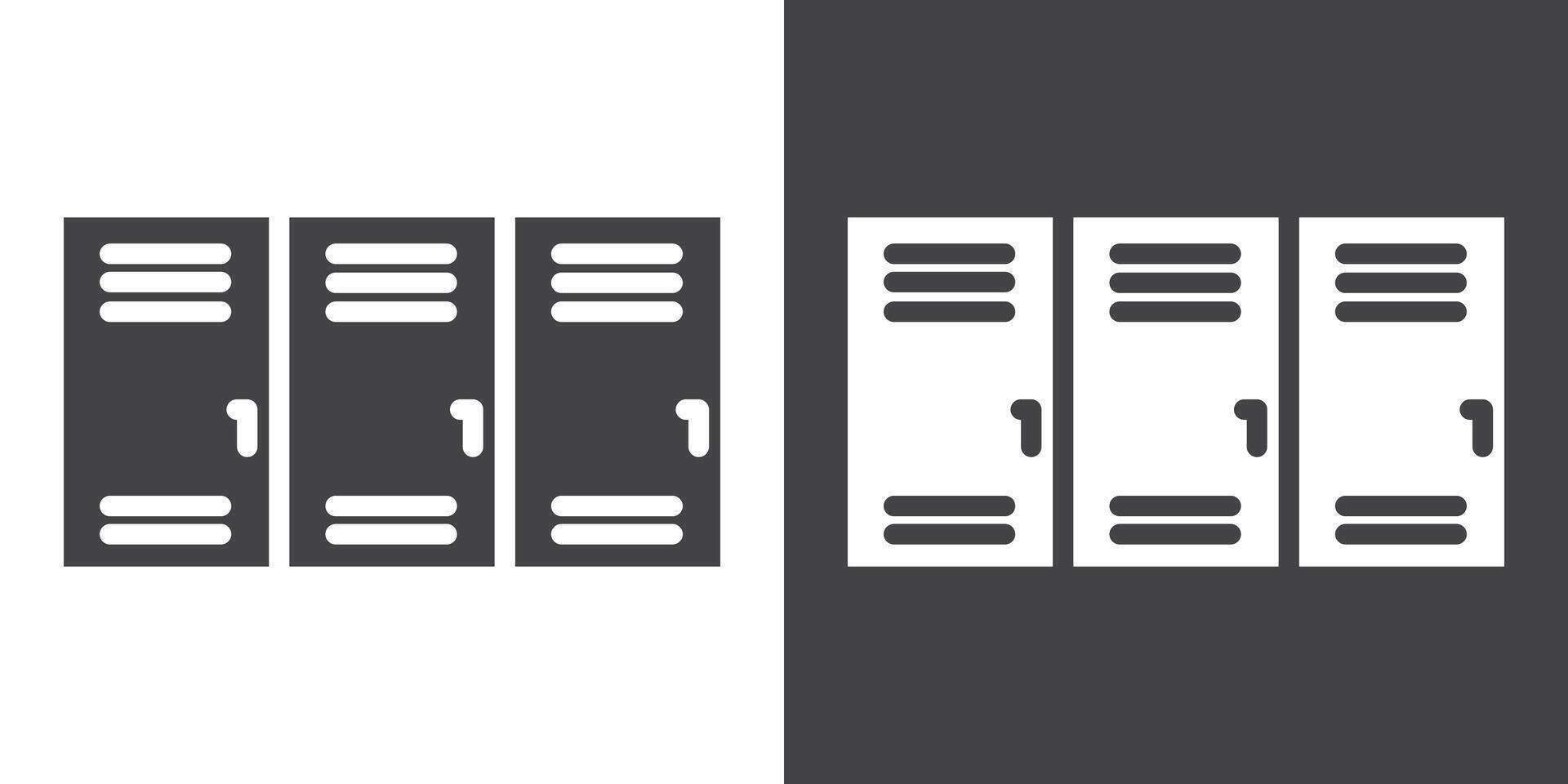 Locker icon Thin line illustration set vector