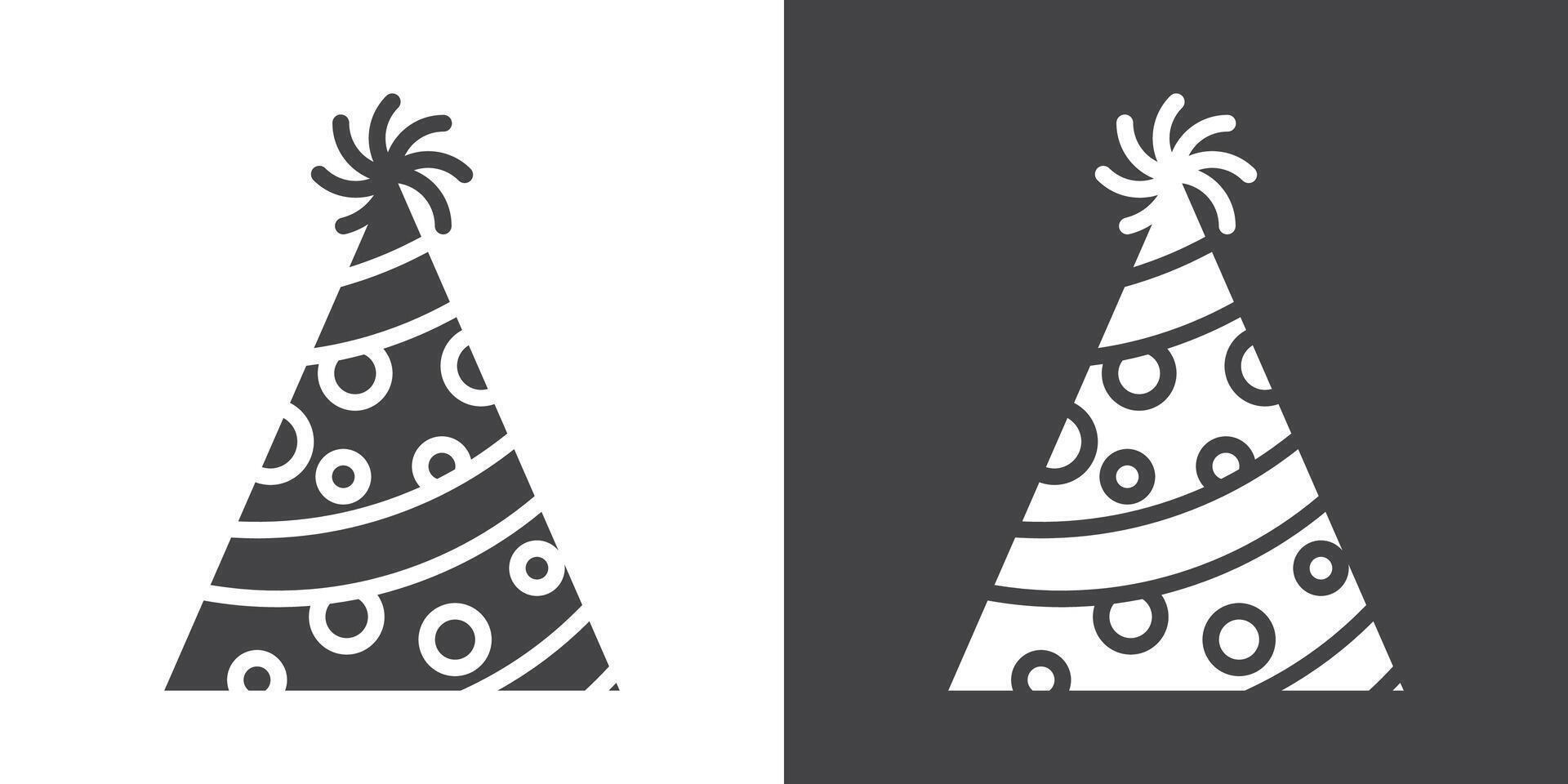 Party hat icon Thin line illustration set vector