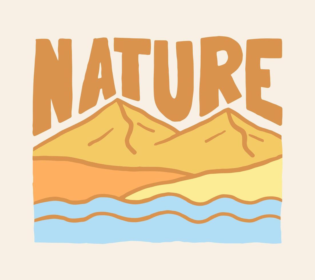 Nature mountain outdoor design for badge, sticker, patch, t shirt design, etc vector