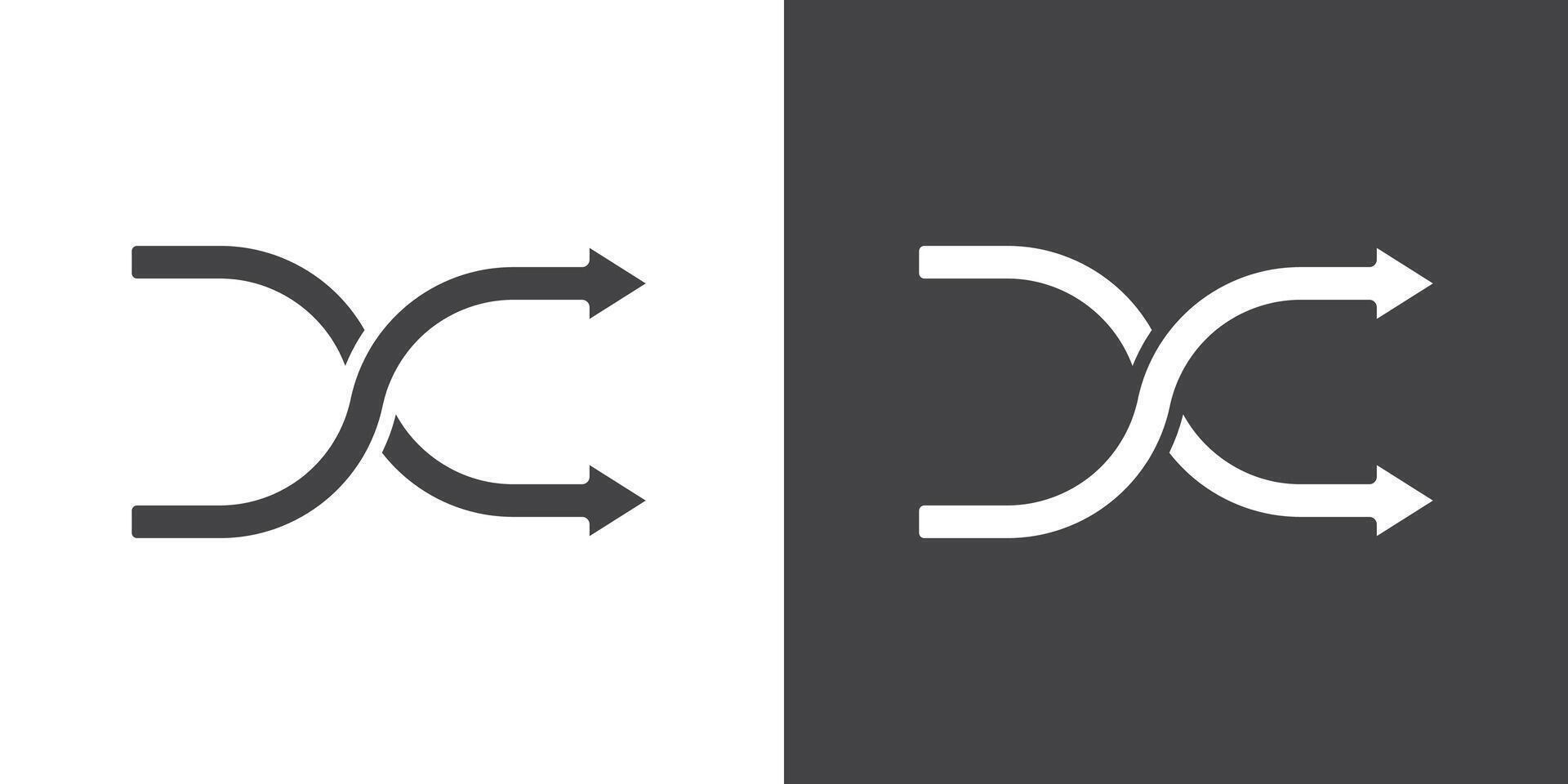 Shuffle arrow icon Thin line illustration set vector